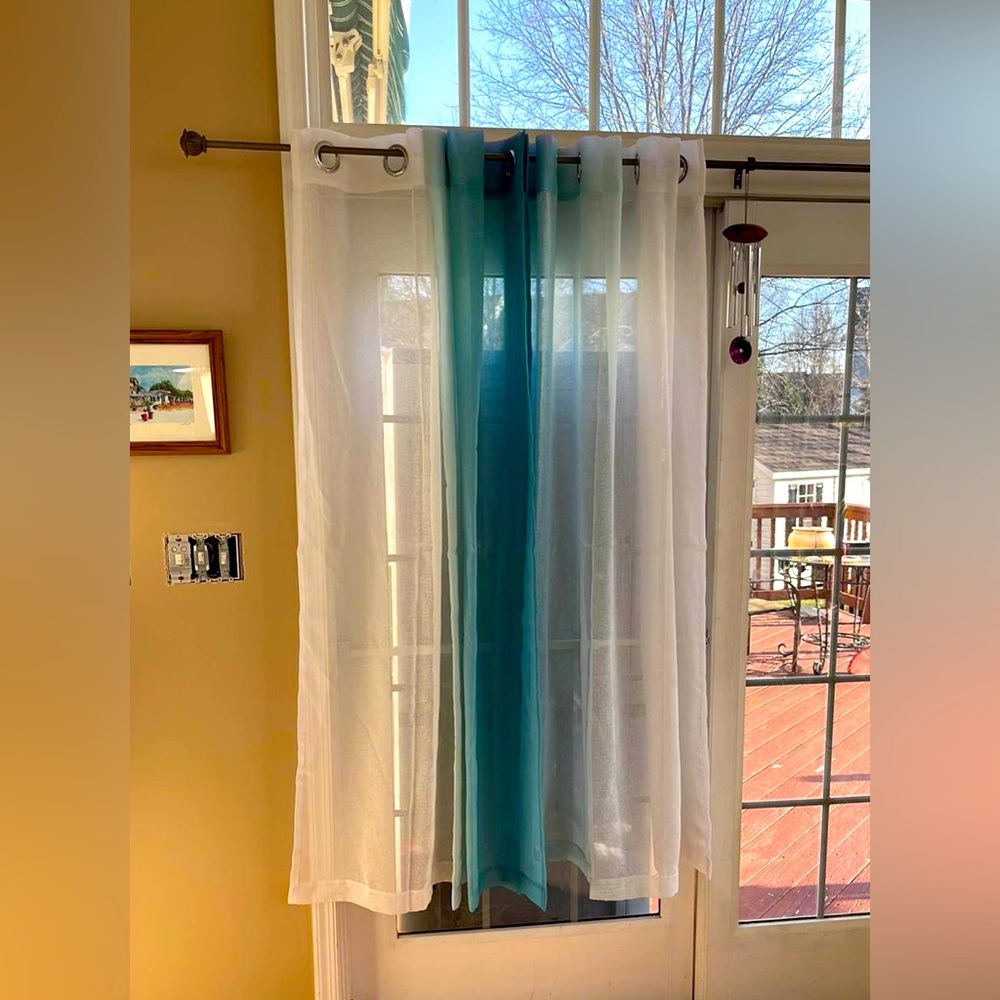 64Lx48W Multicolor Ombre-Patterned Curtain Panel Per Pair (5 Pairs Available)